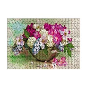 Cakapuzzle Bahar Çiçekler Tabakta 120 Parça Ahşap Puzzle