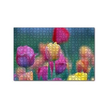 Cakapuzzle Baharda Renkli Laleler Görseli 120 Parça Ahşap Puzzle