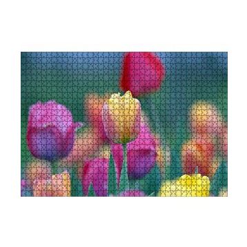 Cakapuzzle Baharda Renkli Laleler Görseli 120 Parça Ahşap Puzzle
