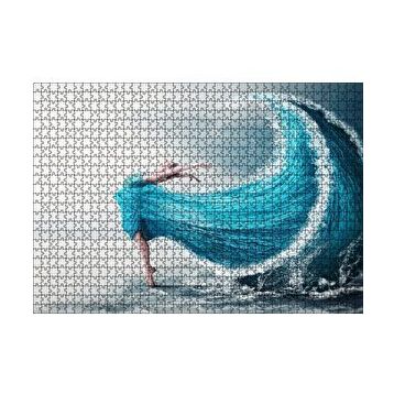Cakapuzzle Balerin ve Dev Dalgadan Oluşan Elbisesi 120 Parça Ahşap Puzzle