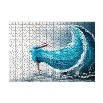 Cakapuzzle Balerin ve Dev Dalgadan Oluşan Elbisesi 120 Parça Ahşap Puzzle