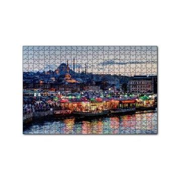 Cakapuzzle Balık Ekmek Tekneleri ve Süleymaniye Camii 120 Parça Ahşap Puzzle