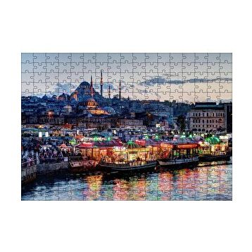 Cakapuzzle Balık Ekmek Tekneleri ve Süleymaniye Camii 120 Parça Ahşap Puzzle