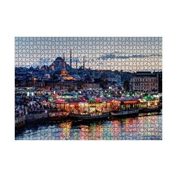 Cakapuzzle Balık Ekmek Tekneleri ve Süleymaniye Camii 120 Parça Ahşap Puzzle