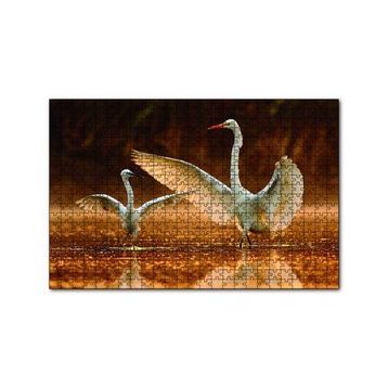 Cakapuzzle Balıkçıl Kuş ve Yavrusu 120 Parça Ahşap Puzzle