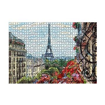 Cakapuzzle Balkondan Paris Eyfel Manzarası Artwork Puzzle