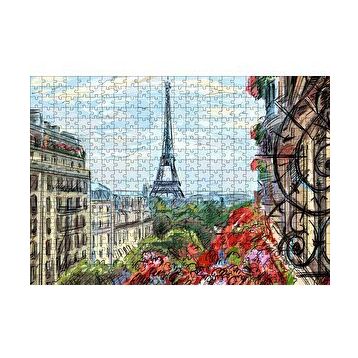 Cakapuzzle Balkondan Paris Eyfel Manzarası Artwork Puzzle