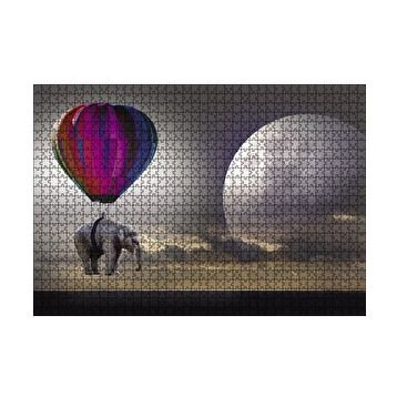 Cakapuzzle Balon İle Uçan Fil Ay Fantastik 120 Parça Ahşap Puzzle