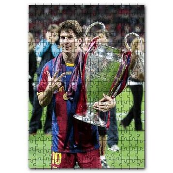 Cakapuzzle Barcelona Formalı Messi Şampiyonluk Kupası Mdf 255 Parça Puzzle