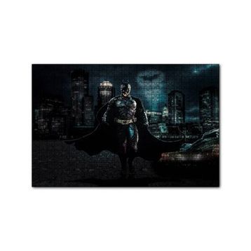 Cakapuzzle Batman Kara Şövalye ve Gökyüzünde Logosu 120 Parça Ahşap Puzzle