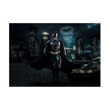 Cakapuzzle Batman Kara Şövalye ve Gökyüzünde Logosu 120 Parça Ahşap Puzzle