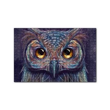 Cakapuzzle Baykuş Gözler Yakın Plan İllüstrasyon 120 Parça Ahşap Puzzle