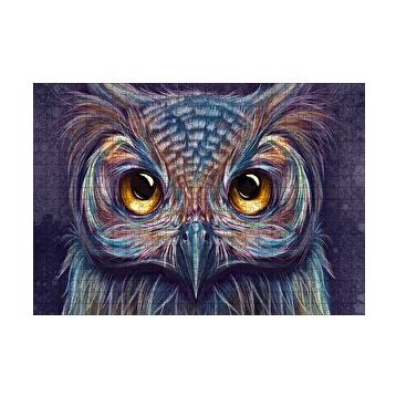 Cakapuzzle Baykuş Gözler Yakın Plan İllüstrasyon 120 Parça Ahşap Puzzle