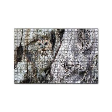 Cakapuzzle Baykuş ve Ağaçla Muhteşem Kamuflajı 120 Parça Ahşap Puzzle