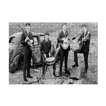 Cakapuzzle Beatles Grup Fotoğrafı Siyah Beyaz 120 Parça Ahşap Puzzle
