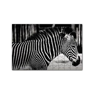 Cakapuzzle Benzersiz Deseniyle Zebra Yakın Çekim 120 Parça Ahşap Puzzle