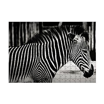 Cakapuzzle Benzersiz Deseniyle Zebra Yakın Çekim 120 Parça Ahşap Puzzle