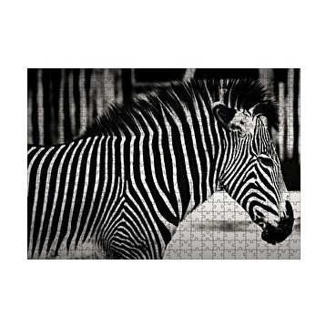 Cakapuzzle Benzersiz Deseniyle Zebra Yakın Çekim 120 Parça Ahşap Puzzle