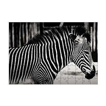 Cakapuzzle Benzersiz Deseniyle Zebra Yakın Çekim 120 Parça Ahşap Puzzle