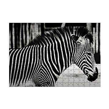 Cakapuzzle Benzersiz Deseniyle Zebra Yakın Çekim 120 Parça Ahşap Puzzle