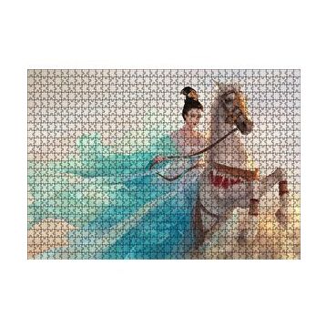Cakapuzzle Beyaz Atlı Japon Prensesi 120 Parça Ahşap Puzzle