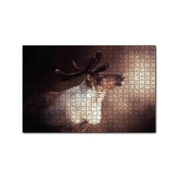 Cakapuzzle Beyaz Kahve Rengi Geyik Görseli 120 Parça Ahşap Puzzle