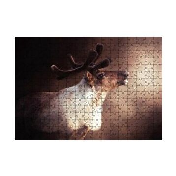 Cakapuzzle Beyaz Kahve Rengi Geyik Görseli 120 Parça Ahşap Puzzle
