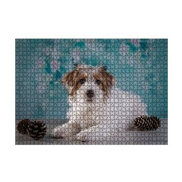 Cakapuzzle Beyaz Kahverengi Tüylü Terrier 120 Parça Ahşap Puzzle