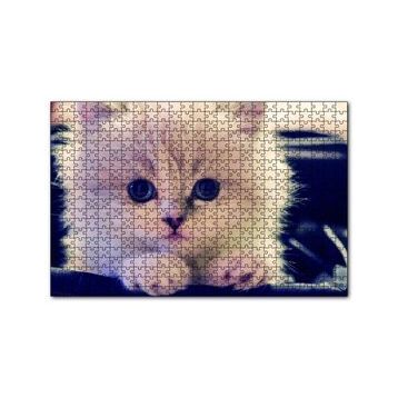 Cakapuzzle Beyaz Kedi 120 Parça Ahşap Puzzle