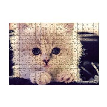 Cakapuzzle Beyaz Kedi 120 Parça Ahşap Puzzle