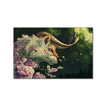 Cakapuzzle Beyaz Kurt Garip Boynuzları ve Karga 120 Parça Ahşap Puzzle