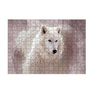 Cakapuzzle Beyaz Kurt Puslu Zemin Görseli 120 Parça Ahşap Puzzle