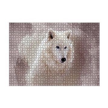 Cakapuzzle Beyaz Kurt Puslu Zemin Görseli 120 Parça Ahşap Puzzle