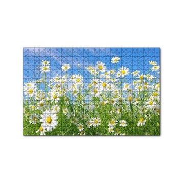 Cakapuzzle Beyaz Papatyalar ve Mavi Gökyüzü 120 Parça Ahşap Puzzle