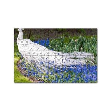 Cakapuzzle Beyaz Tavus Kuşu Görseli 120 Parça Ahşap Puzzle