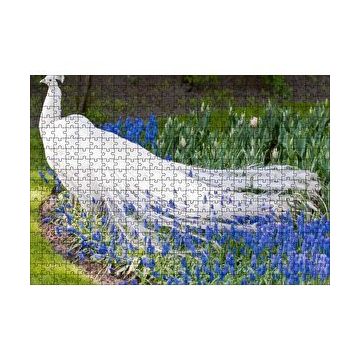 Cakapuzzle Beyaz Tavus Kuşu Görseli 120 Parça Ahşap Puzzle