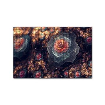 Cakapuzzle Beyaz Ve Turuncu Petaled Çiçekler Görseli 120 Parça Ahşap Puzzle