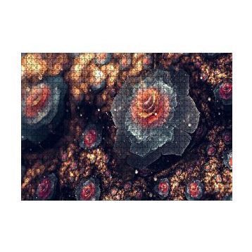 Cakapuzzle Beyaz Ve Turuncu Petaled Çiçekler Görseli 120 Parça Ahşap Puzzle