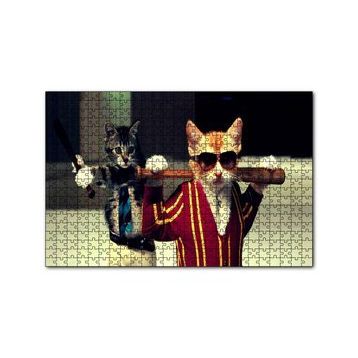 Cakapuzzle Beyzbolcu Kediler 120 Parça Ahşap Puzzle