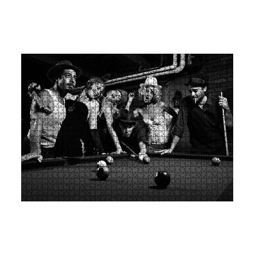Cakapuzzle Bilardo Oyuncuları Nostalji 120 Parça Ahşap Puzzle