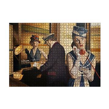 Cakapuzzle Bilet Gişesi ve Birinci Sınıf Yolcu 120 Parça Ahşap Puzzle
