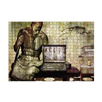 Cakapuzzle Bilgisayar Heykel Geçmiş Gelecek 120 Parça Ahşap Puzzle
