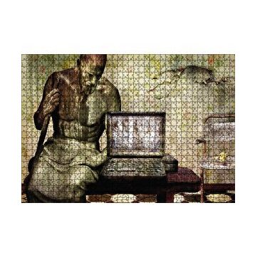 Cakapuzzle Bilgisayar Heykel Geçmiş Gelecek 120 Parça Ahşap Puzzle