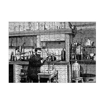 Cakapuzzle Bilim Adamı Eski Laboratuvar Deneyi 120 Parça Ahşap Puzzle