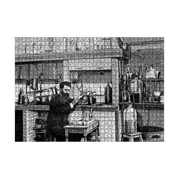 Cakapuzzle Bilim Adamı Eski Laboratuvar Deneyi 120 Parça Ahşap Puzzle