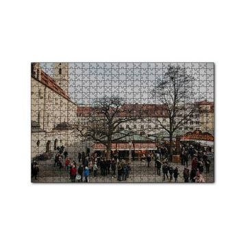 Cakapuzzle Binalar Meydan Ağaçlar ve Kalabalıklar 120 Parça Ahşap Puzzle