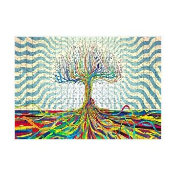 Cakapuzzle Bir Ağaç Oluşturan Renkli Teller Görseli 120 Parça Ahşap Puzzle