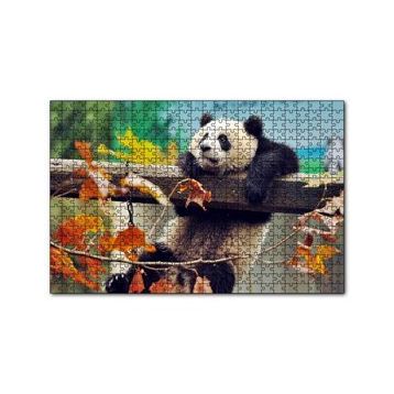 Cakapuzzle Bir Çitte Sarkan Panda Görseli 120 Parça Ahşap Puzzle