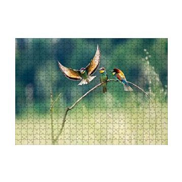 Cakapuzzle Bir Dalda Renkli Kuşlar 120 Parça Ahşap Puzzle