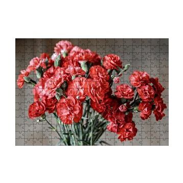 Cakapuzzle Bir Demet Kırmızı Yabani Karanfil 120 Parça Ahşap Puzzle